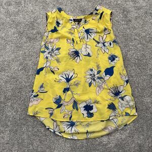 Boho Romantic Top Women Sz XL High Low Floral Flowy Tropical Resort Chic Summer
